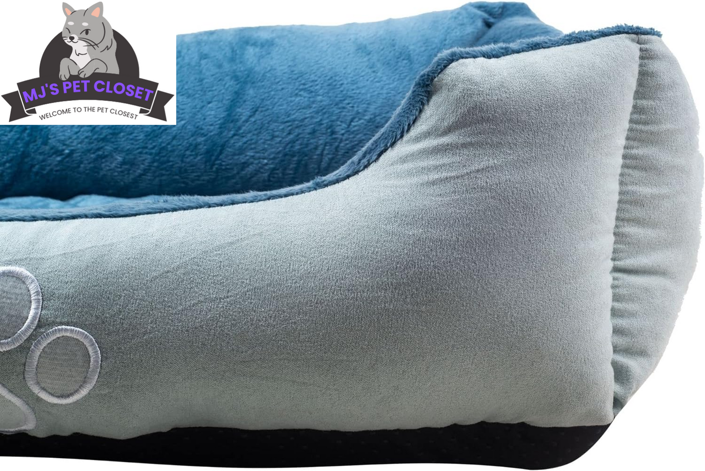 Orthopedic Dog Bed Medium Rectangle Bolster Blue ποΈ