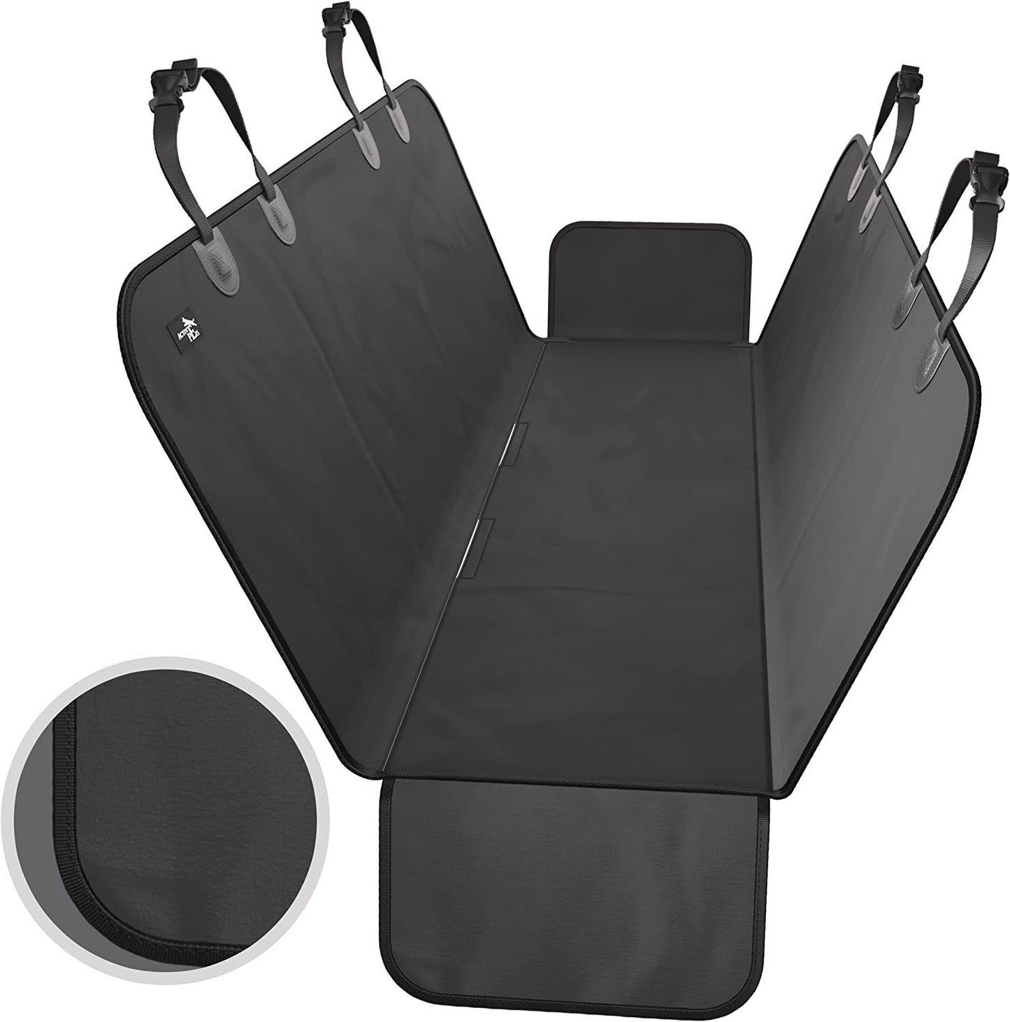 Purrfect Pet Kingdom wear resistant pet car mat in black with adjustable straps for car seat protection