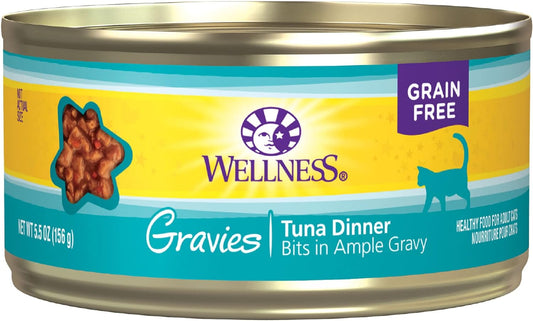 Wellness Complete Health Adult Gravies Tuna Dinner Wet Cat Can (5.5oz) - Wellness Wet Cat Food - The Family Pet