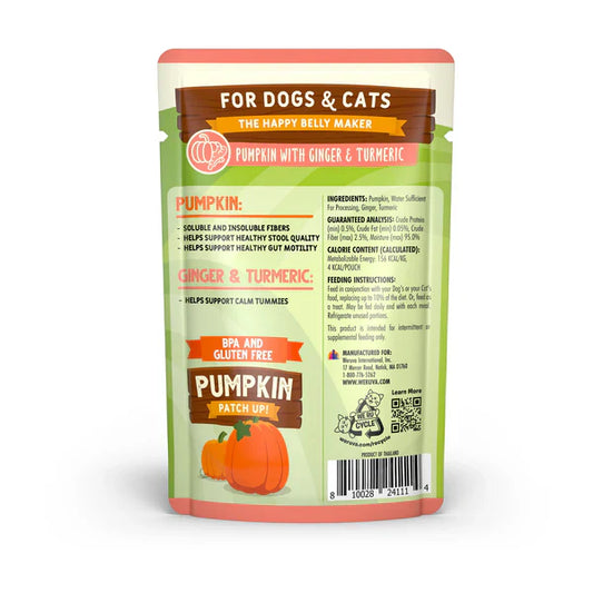 Weruva Pumpkin Patch Up! Pumpkin with Ginger & Turmeric Wet Dog & Cat Pouch (1.05oz) - Weruva Wet Dog Food - The Family Pet