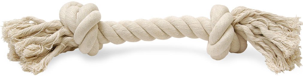 White Rope Bone Dog Dental Tug Toy Interactive Dog - detail view
