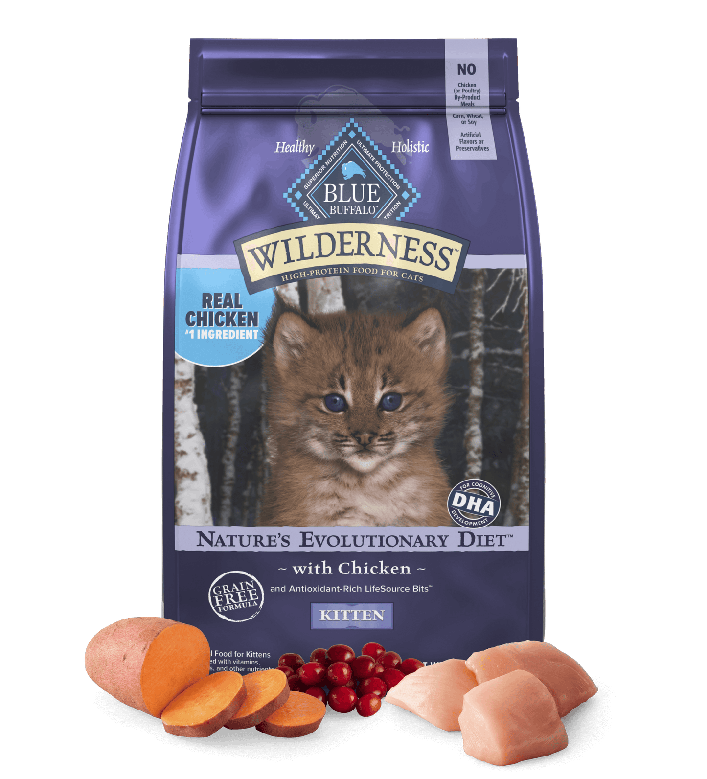 Blue Buffalo Wilderness Kitten Chicken Recipe Dry Cat Food - Blue Buffalo Dry Cat Food - The Family Pet