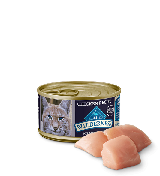 Blue Buffalo Wilderness Mature Chicken Entree Wet Cat Can (3oz) - Wet Cat Food - The Family Pet