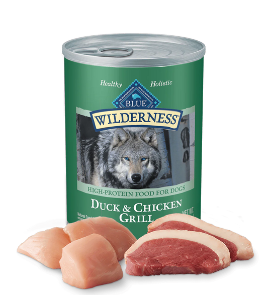Blue Buffalo Wilderness Duck & Chicken Grill Wet Dog Can (12.5oz) - The Family Pet