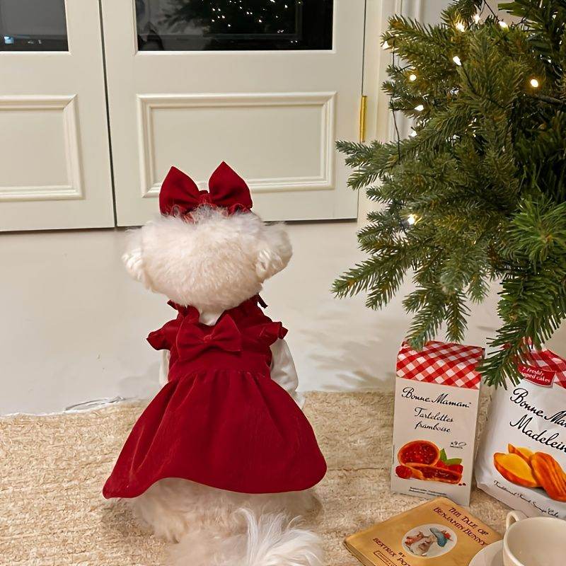 Purrfect Pet Kingdom Winter Dress for Small Dogs - Cozy Velvet Purrfect Pet Kingdom