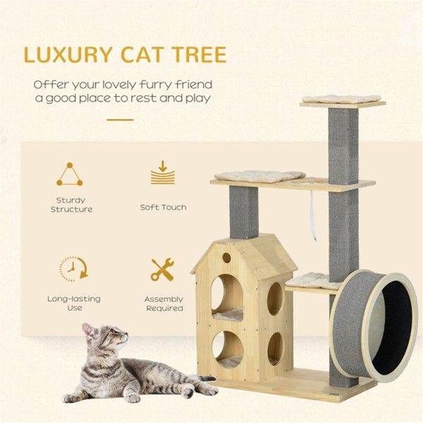 Purrfect Pet Kingdom Wooden Cat Tower Furniture Purrfect Pet Kingdom