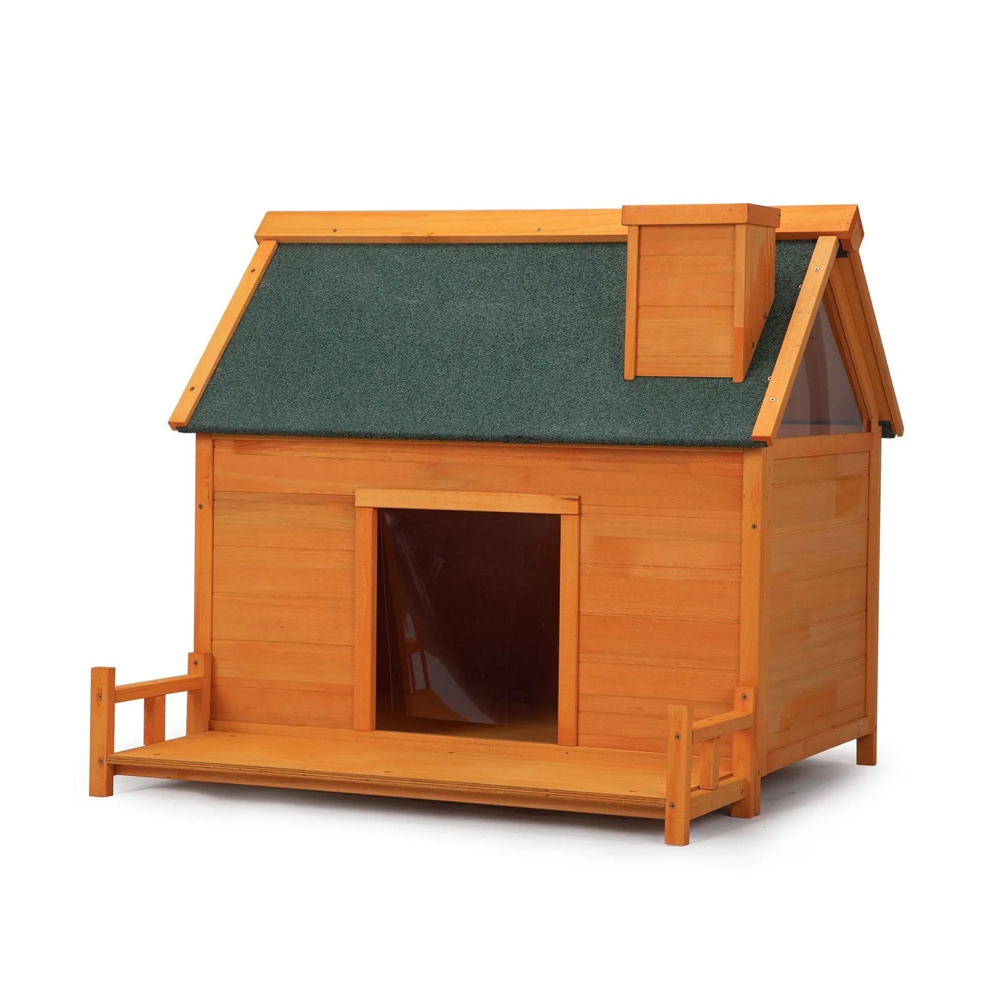 Purrfect Pet Kingdom Wooden Dog House with Platform Purrfect Pet Kingdom