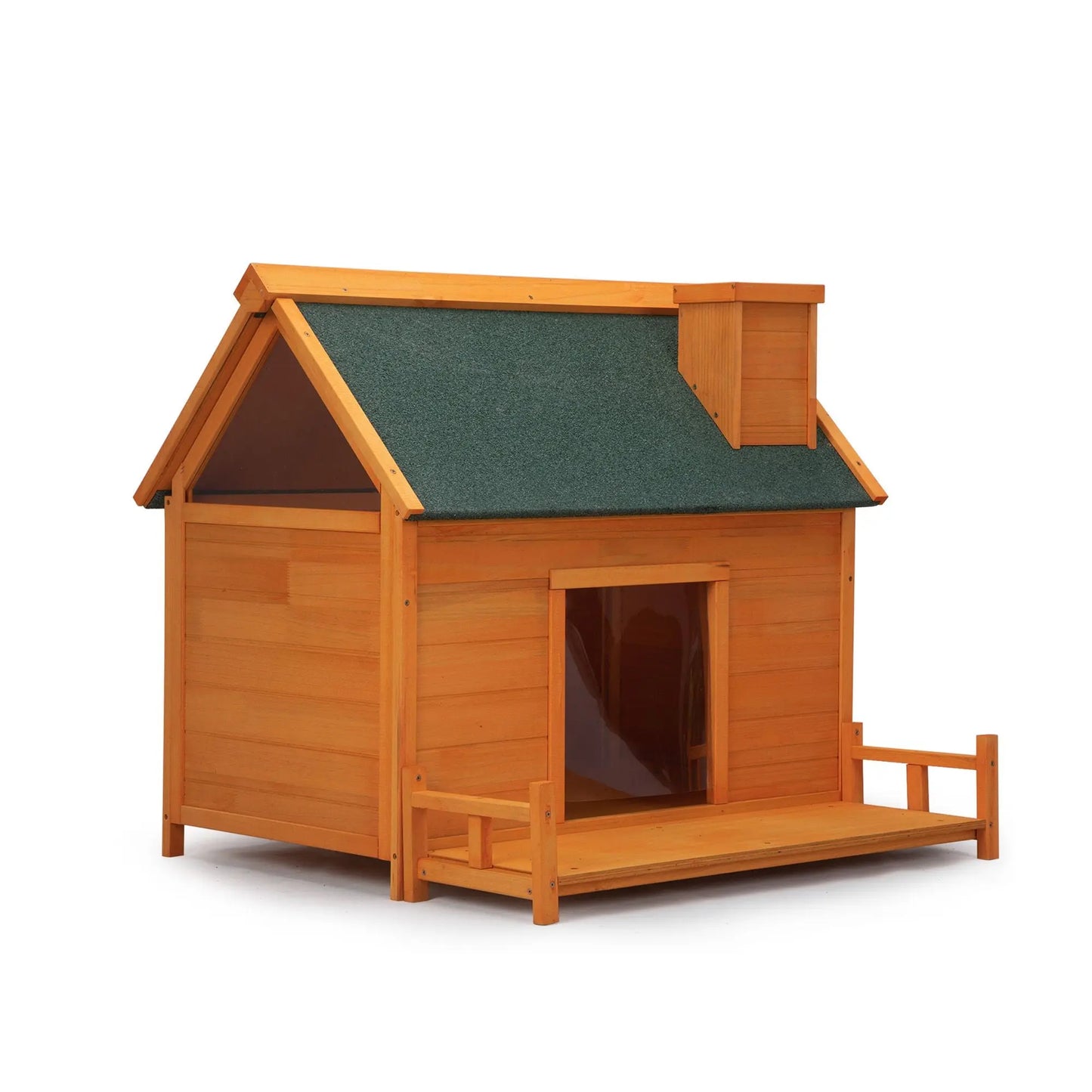 Purrfect Pet Kingdom Wooden Dog House with Platform Purrfect Pet Kingdom