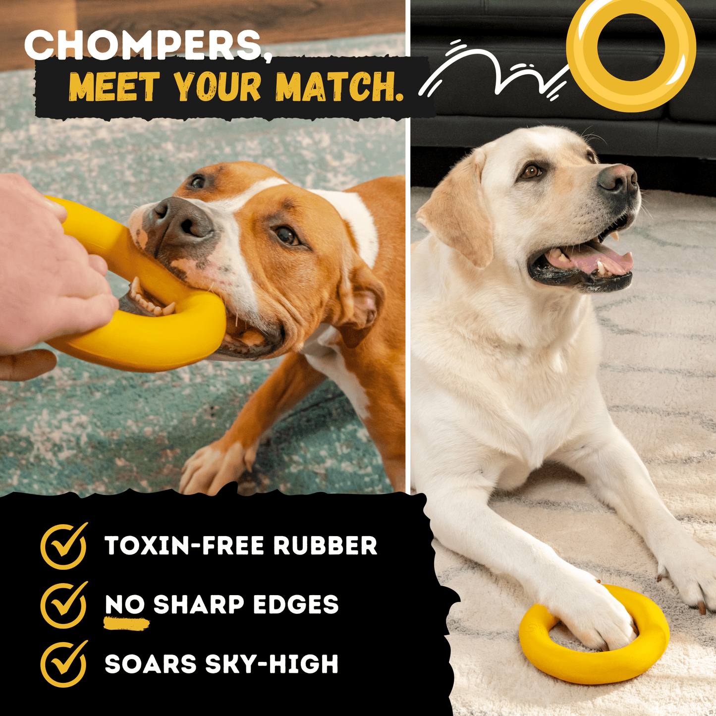 Monster K9 Durable Dog Toys Ring for Interactive Play and Enhanced Chewing Experience