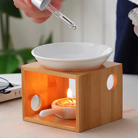 Bamboo Aroma Diffuser Candle Holder