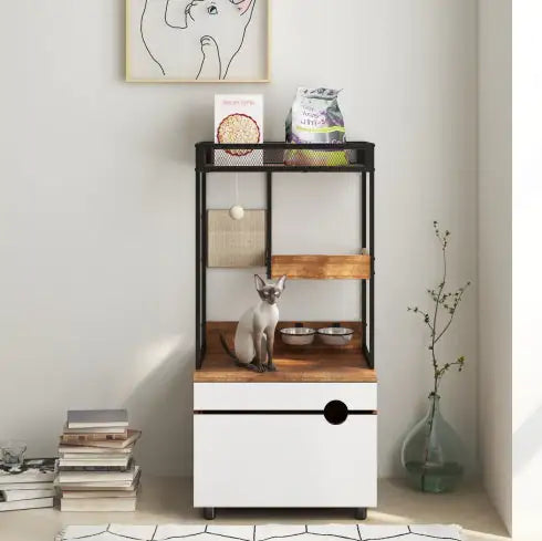 Cat Litter Box Enclosures With Cat Tree Tower - Ameraeon