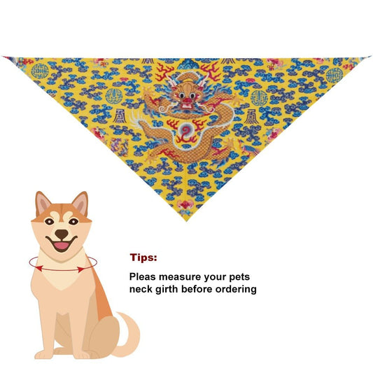 Pet Supply Yellow Qing Dynasty Dragon Scarf for Daily Use - detail product image for pet supply