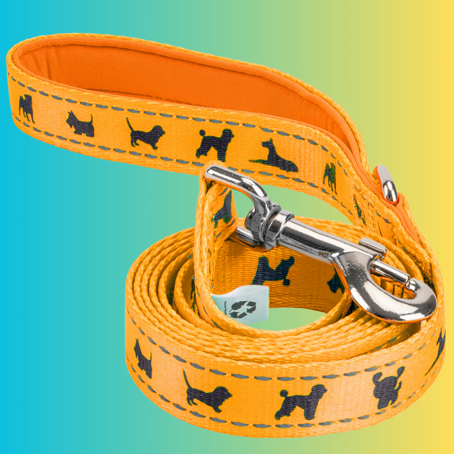 Dog Leash EcoBark Yellow Leash- Padded Comfort Grip Padded - gallery product image for dog leash