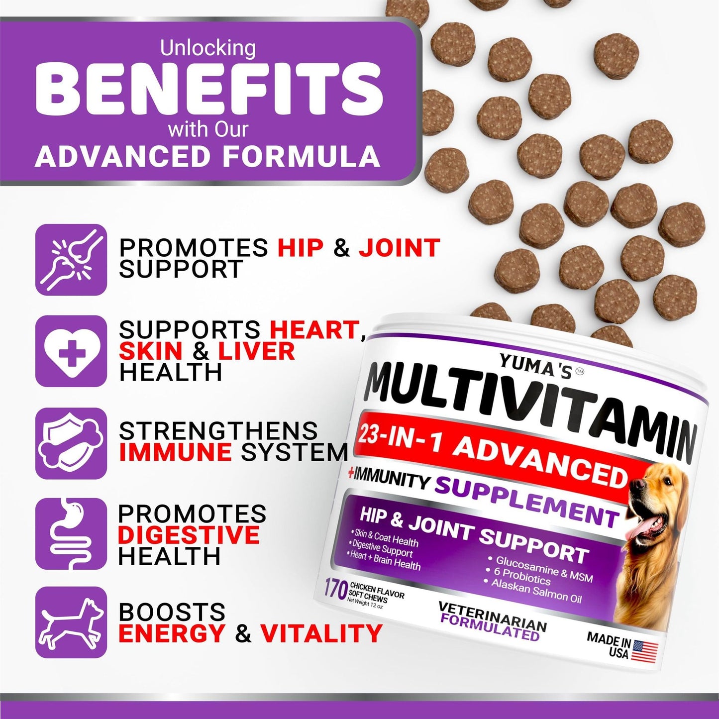 Purrfect Pet Kingdom Senior Dog Joint Support Supplement 170 Chews Purrfect Pet Kingdom