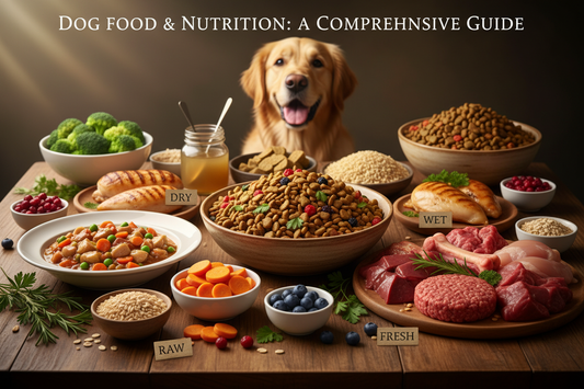 Majestic Dog With Ancient Scroll And Premium Care Items - Royal Codex Dog Care Guide - Purrfect Pet Kingdom