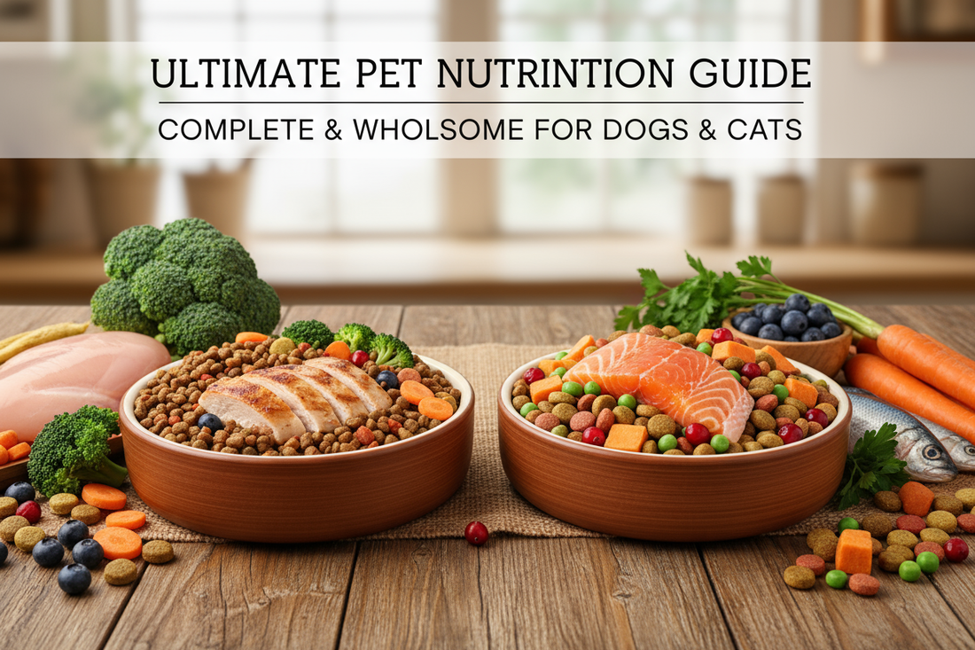 2025 Ultimate Pet Nutrition Guide with healthy dog and cat food options and fresh ingredients