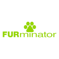 A golden retriever enjoying a gentle brush with a FURminator tool, professional grooming setting, soft warm light.