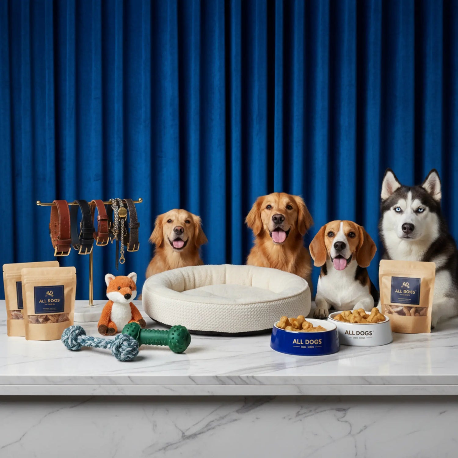 Happy dogs of various breeds playing in a sunlit grassy park with vibrant colors and a joyful atmosphere.