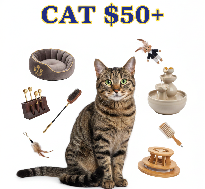 Luxurious cat wearing platinum collar on premium platinum background with "PLATINUM TIER" in electric blue, magenta, lime green, and gold paint