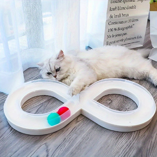 Purrfect Pet Kingdom Cat Toys Self Hi To Relieve Boredom Cat Turntable Track Ball (White) - Premium Cat Toys
