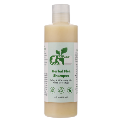 Organic Herbal Dog Shampoo for Natural Flea Relief 16oz Bo