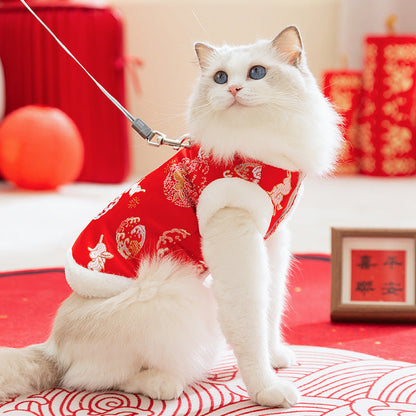 Autumn And Winter New Year's Clothes For Cats And Dogs,