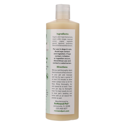 Organic Herbal Dog Shampoo for Natural Flea Relief 16oz Bo
