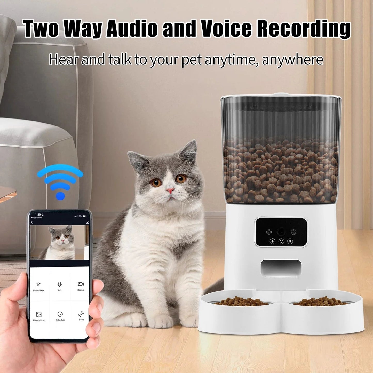 Automatic Pet Feeder Camera WiFi APP Control - 5L Smart 🤖