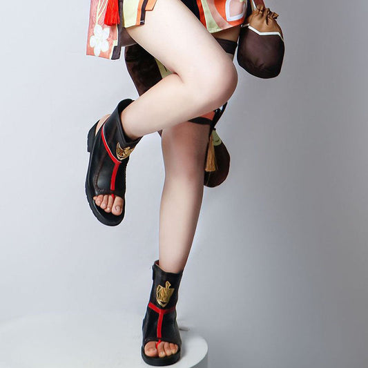 Genshin Impact COS clothes Luoli women's clothes Longlizhiraccoon dog early pomelo cosplay clothing matching shoes