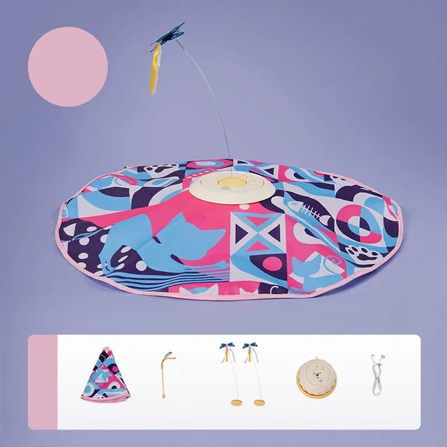 Fluttering Butterfly Cat Toys Interactive Cat Sticks Pet Kitten Can't Resist Mystery Motion Concealed Game Toy Automatic Teasing