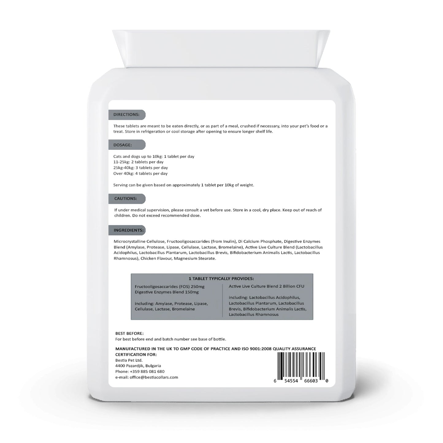 Dog Probiotic - Bestia Sport Daily Digestive Health Support