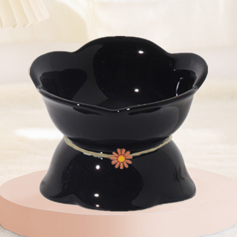 Cute Cat Bowl Ceramic Flower Gradient