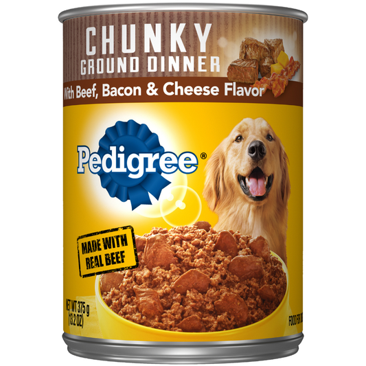 Wet Dog Food Chopped Beef Bacon Cheese 13.2oz 🥫