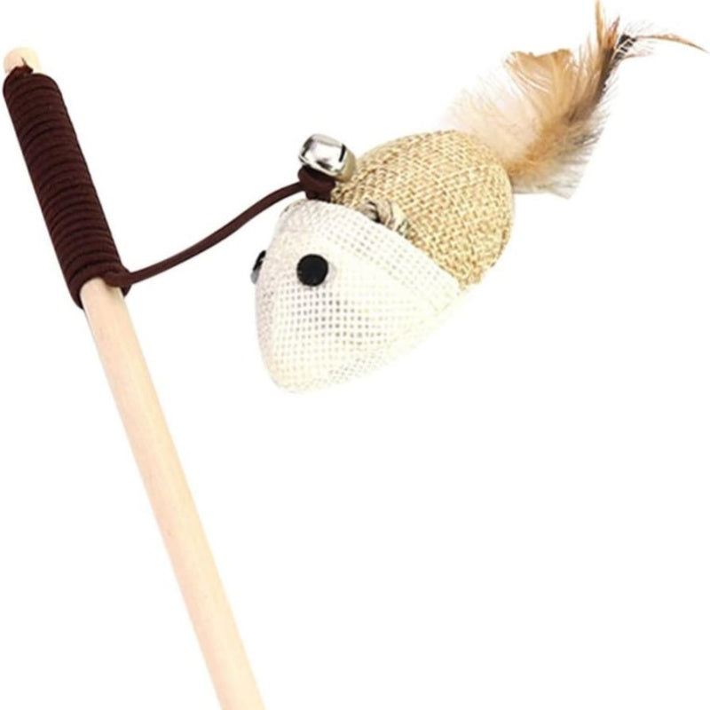 Teaser Feather Toys Kitten Funny Colorful Rod Cat Wand Toys