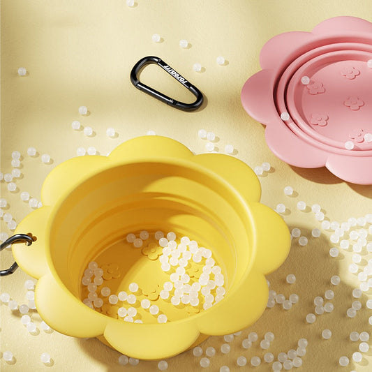 Pet Flower Folding Bowl Silicone Outdoor Portable Drinking