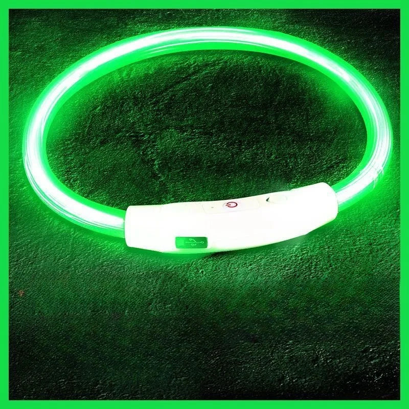 Night walk dog USB charging Light dog collar Led night light battery dog loss prevention puppy cat collar