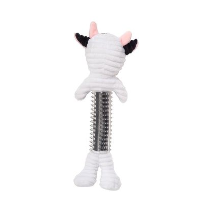 Cow Plush Dog Toy Squeaker Crinkle Paper Black White 🐄