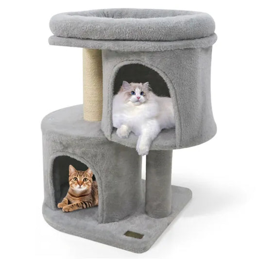 Purrfect Pet Kingdom 26" Compact Cat Tree With 2 Condos & Sisal Scratching Posts, (defaulttitle) - Premium Cat Trees & Furniture