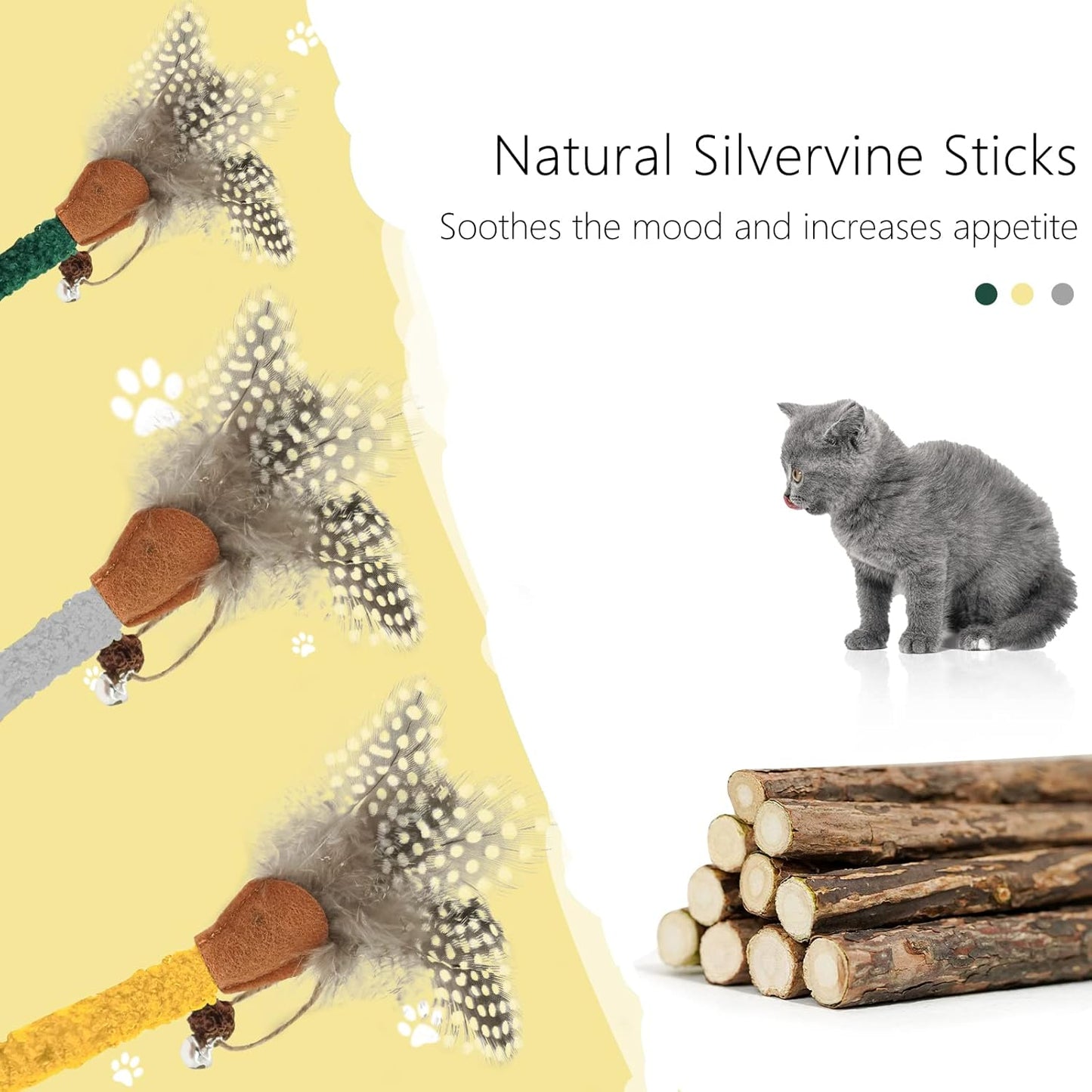 Cat Chew Sticks Catnip Chew Toys With Feather Funny Cat