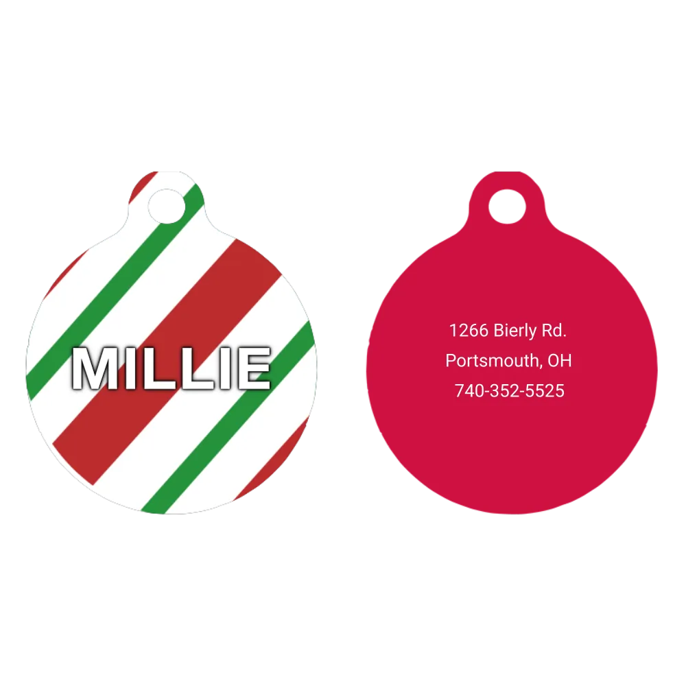 Peppermint Stick HD Dog ID Tag