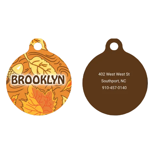 Fall Leaves HD Dog ID Tag