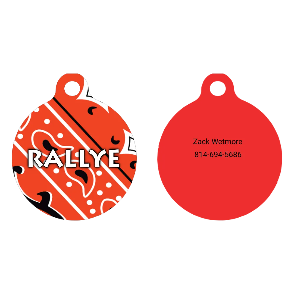 Bandana Red HD Dog ID Tag