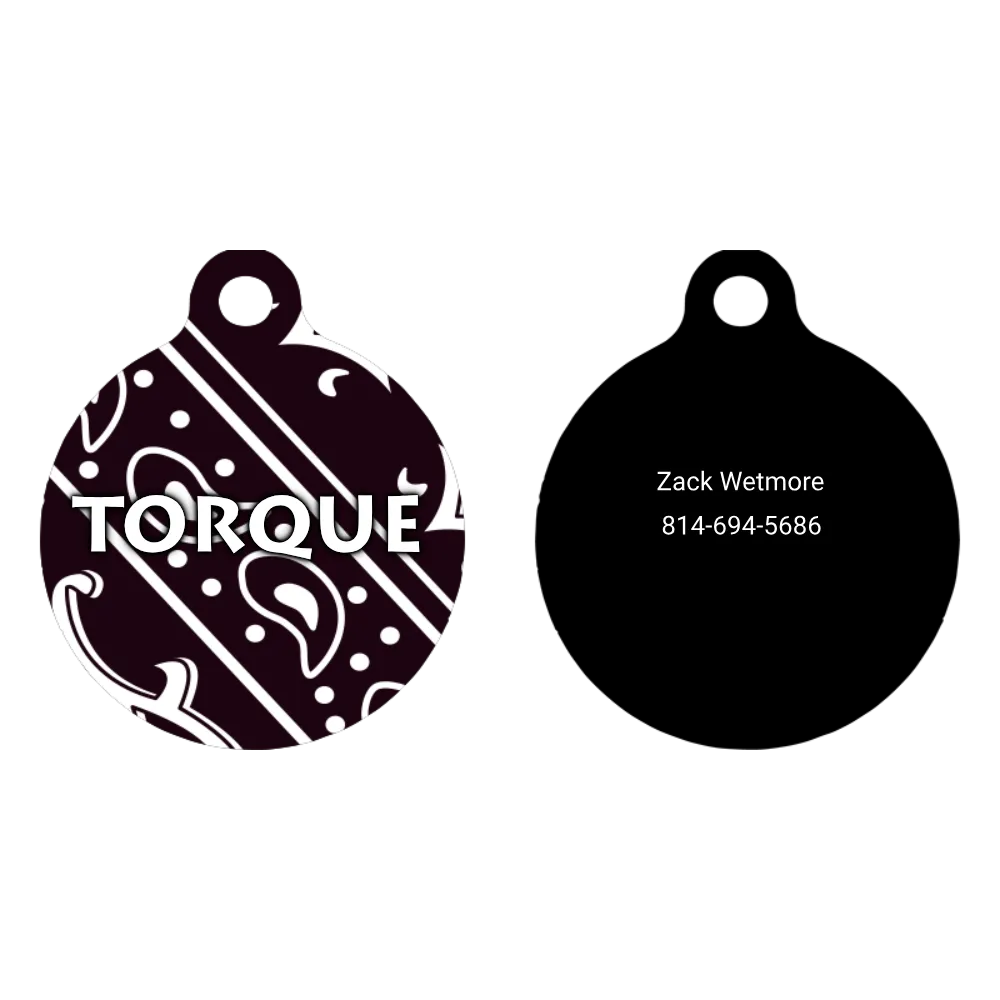 Bandana Black HD Dog ID Tag