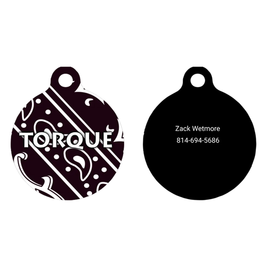 Bandana Black HD Dog ID Tag