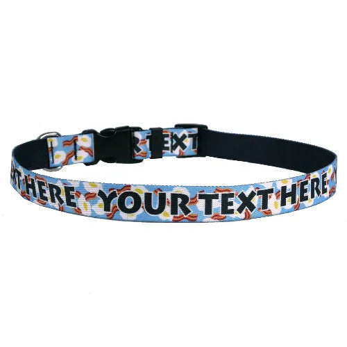 Personalized Bacon and Eggs Dog Collar