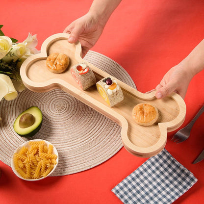 Dog-paw-shaped Bone Wooden Or Bamboo Irregular Dinner Plate