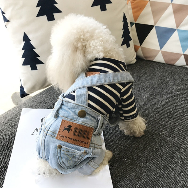 Denim Jumpsuit for Small Pets - Purrfect Pet Kingdom