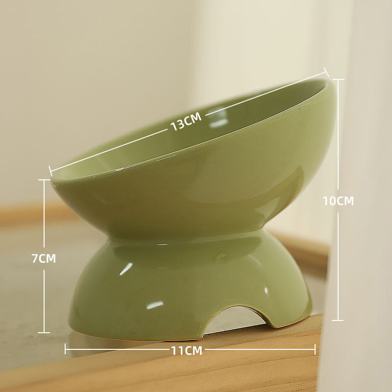 Cat Bowl Ceramic Cat Food Bowl Cat Food Basin Plate Feeding