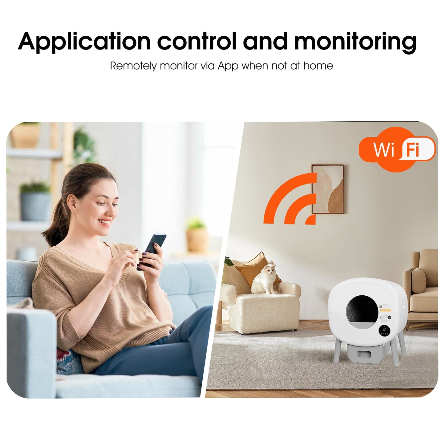 Smart Cat Litter Box Self Cleaning Large Capacity Infrared