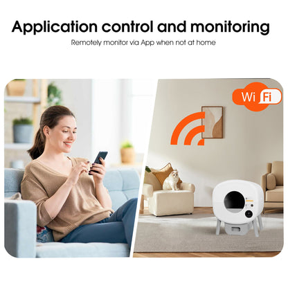 Automatic Smart Cat Litter Box, Large Capacity Self-Cleaning Litter Box with Infrared/Gravity/Ambient Light Function(Model B) at Purrfect Pet Kingdom